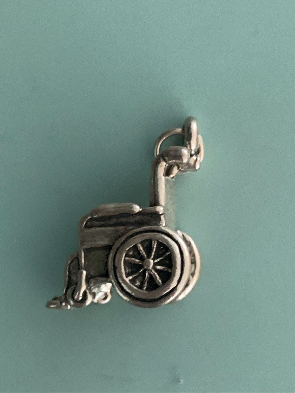 Wheelchair Sterling Silver Jewelry Charm #transportation